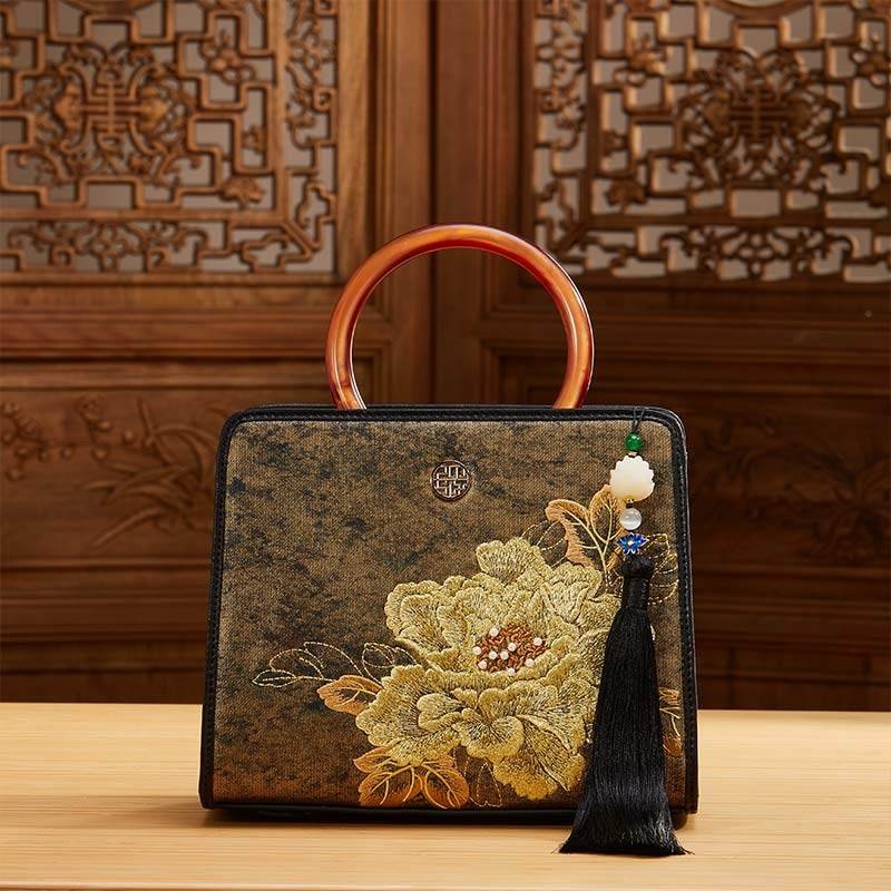 Embroidery Nishijin Weave Chinese Style Retro Handbag – Image 2