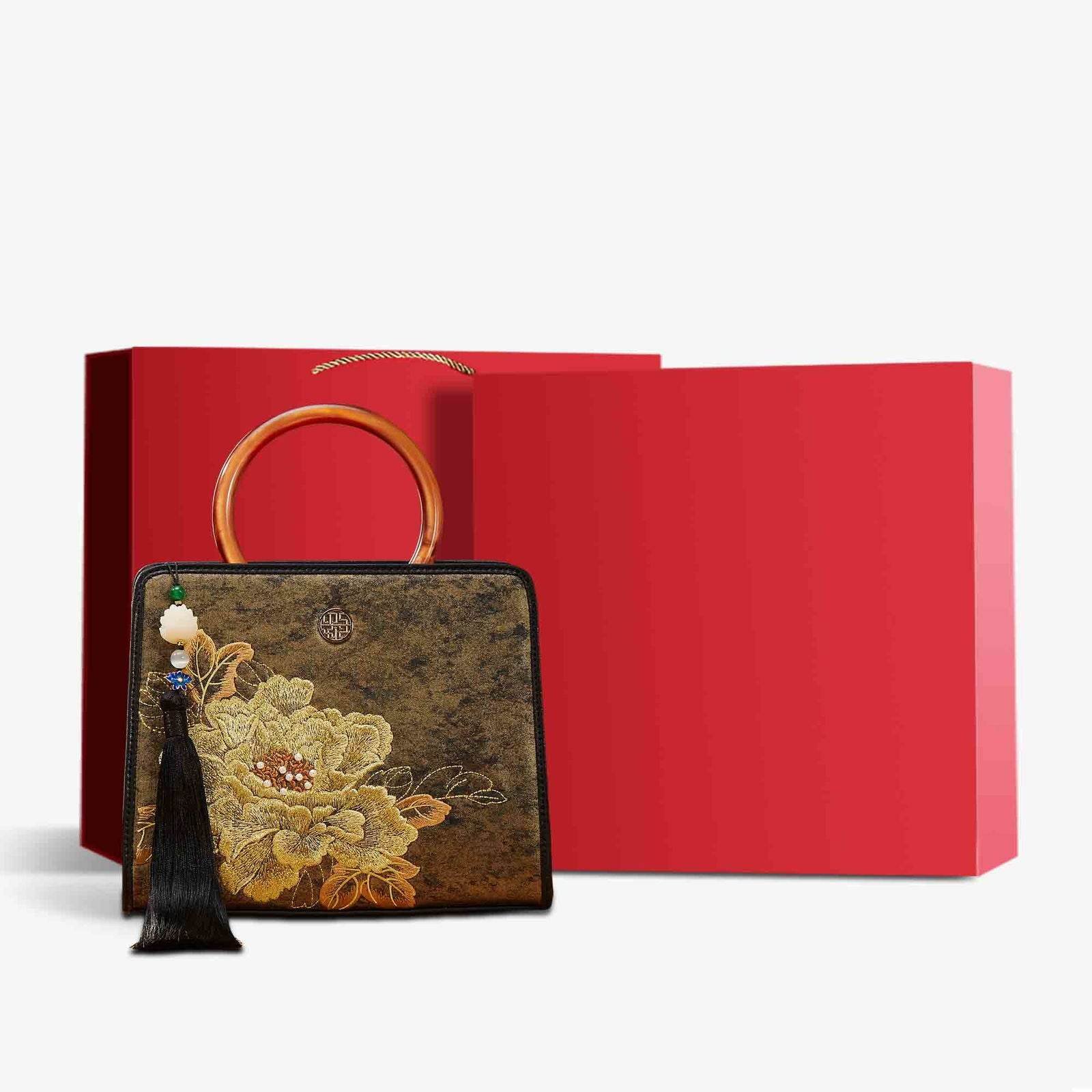 Embroidery Nishijin Weave Chinese Style Retro Handbag – Image 5