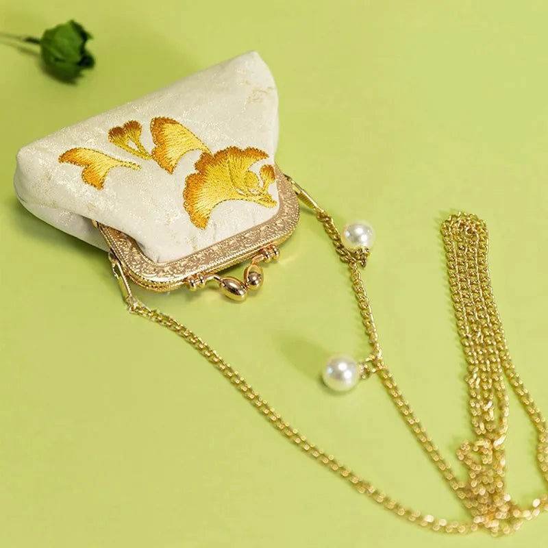 Embroidery Vintage Mini Coin Kiss Lock Purse Wallet - 画像 (6)