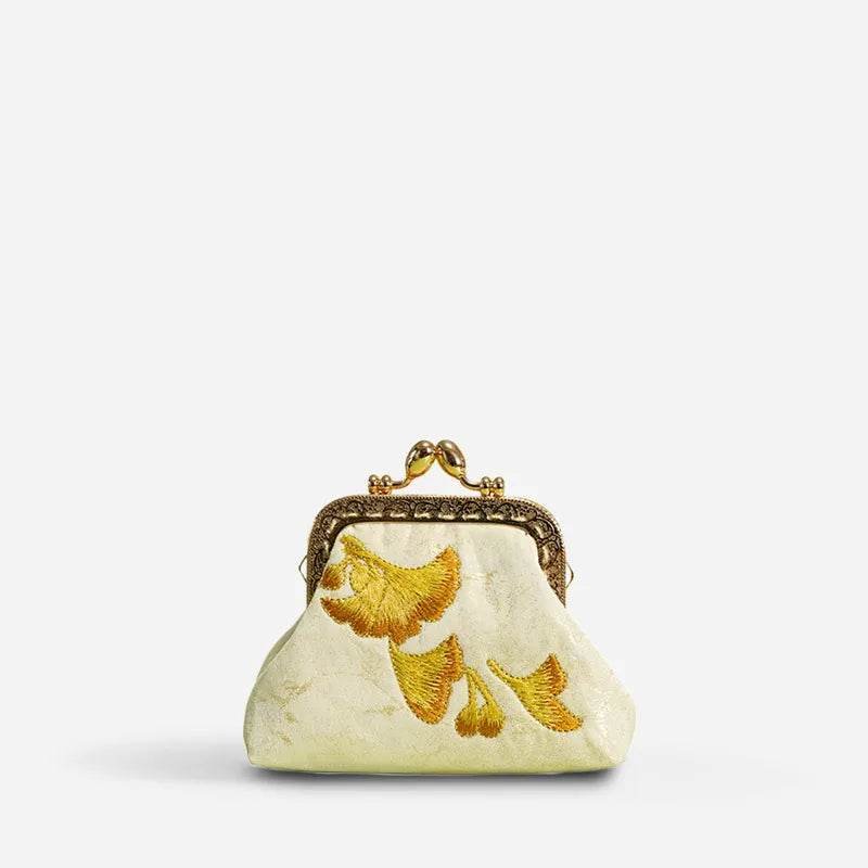 Embroidery Vintage Mini Coin Kiss Lock Purse Wallet - 画像 (10)