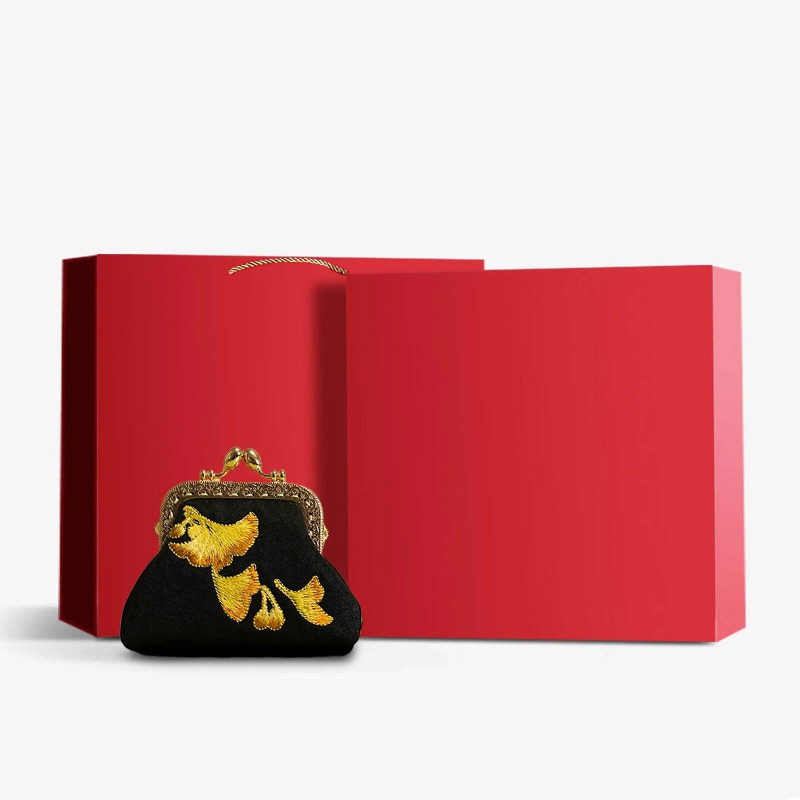 Embroidery Vintage Mini Coin Kiss Lock Purse Wallet - 画像 (11)