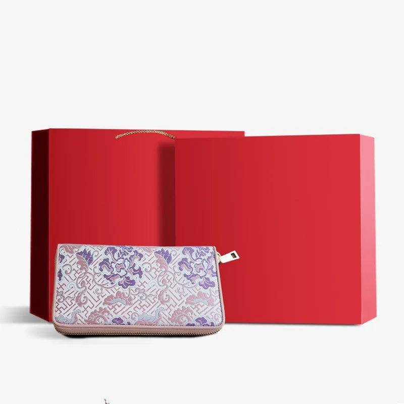 Xiangyunsha Silk Cloud Brocade Heritage Clutch Wallet - Image 11