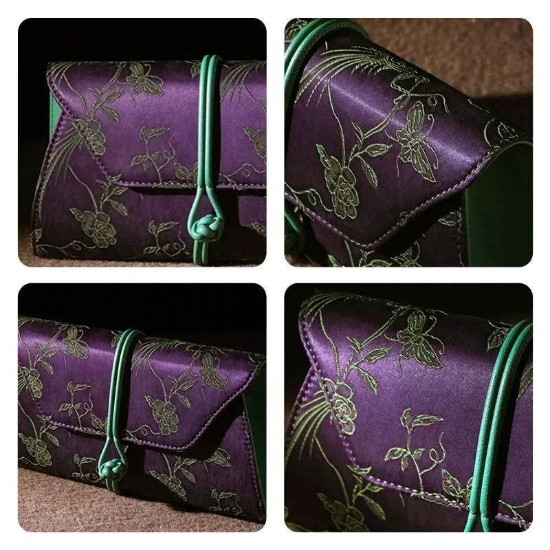 Xiangyunsha Silk Vintage New Chinese-Style Evening Clutch Wallet - Image 17