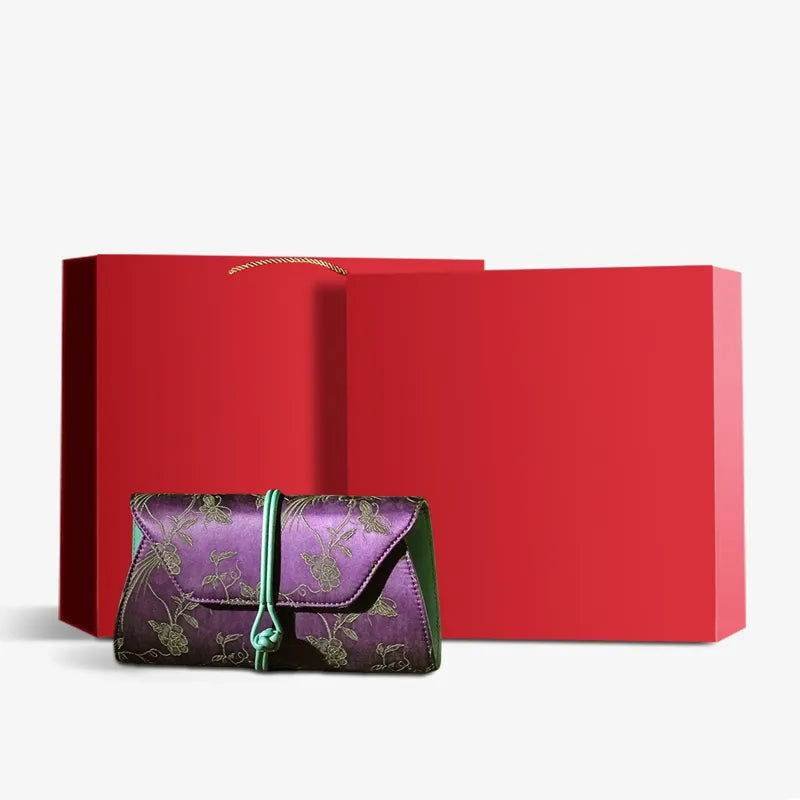 Xiangyunsha Silk Vintage New Chinese-Style Evening Clutch Wallet - Image 24