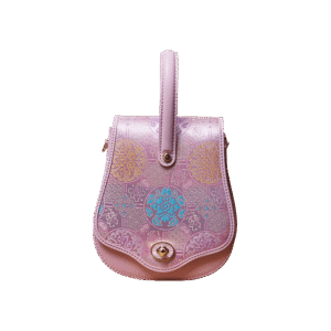 Brocade Jacquard Purple Floral Designer Saddle Bag