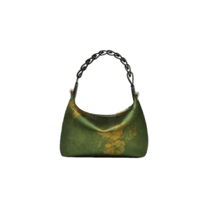 Xiangyunsha Silk Dark Green Mulberry Silk Shoulder Bag