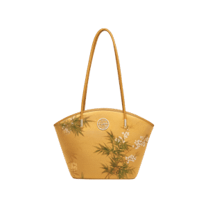 Mulberry Silk Handcrafted Bamboo Yellow Tote Bag