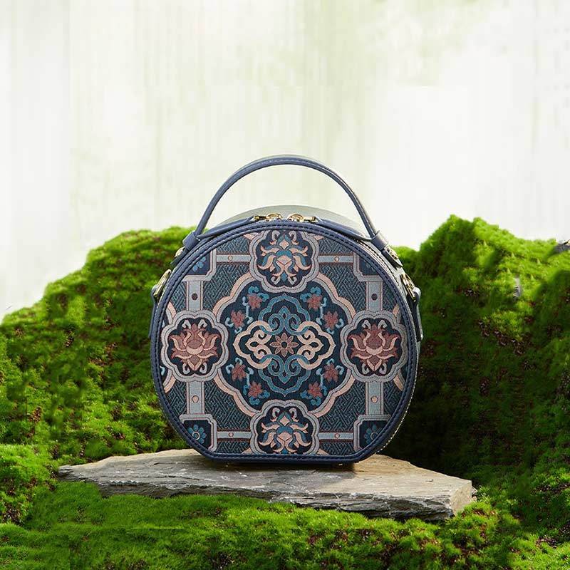 Song Brocade Silk Vintage Round Bag - Image 2